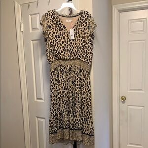 NWT Vineyard Vines Brown and Black Fit and Flare Midi Dress XL
